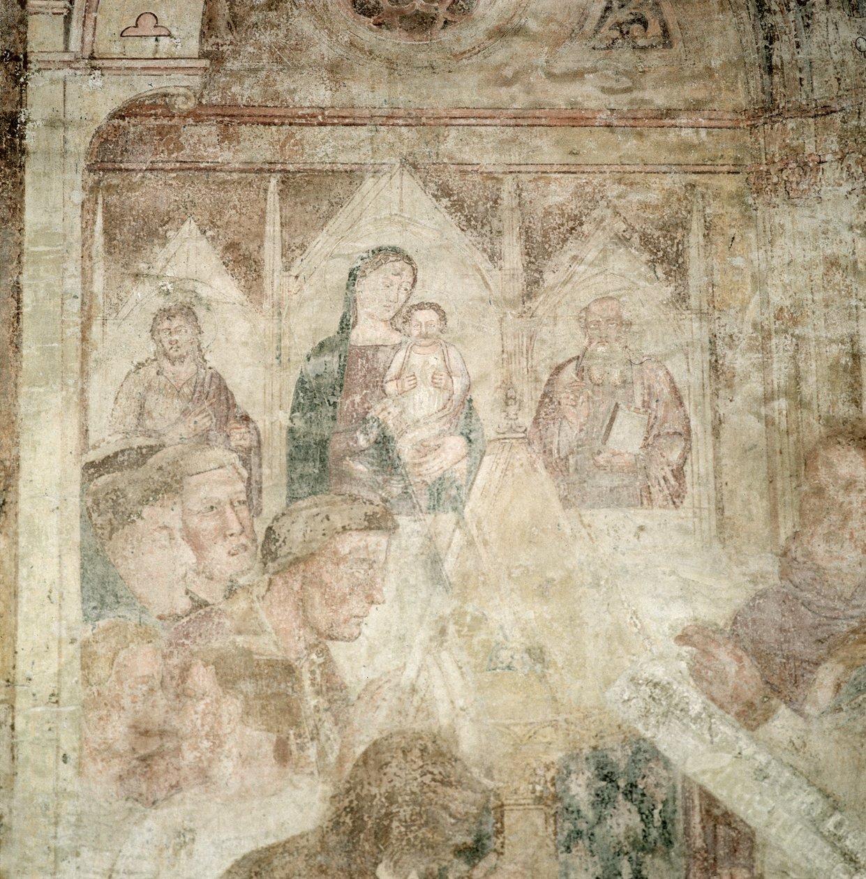 St. Ranieri祈祷在寺庙（细节），14世纪中叶 作者 安德里亚·迪·博纳乌托（Andrea di Bonaiuto）