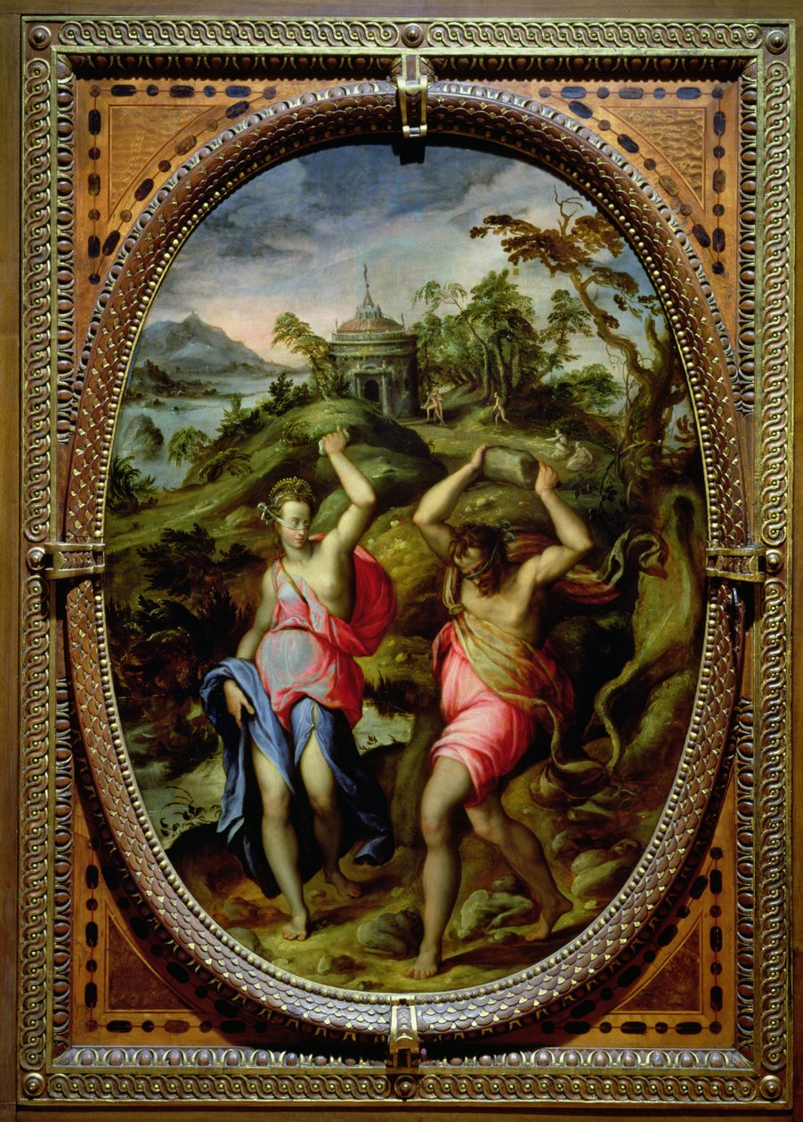 Deucalion和Pyrrha，1572（石板） 作者 安德里亚·迪·马里奥托·德尔明加