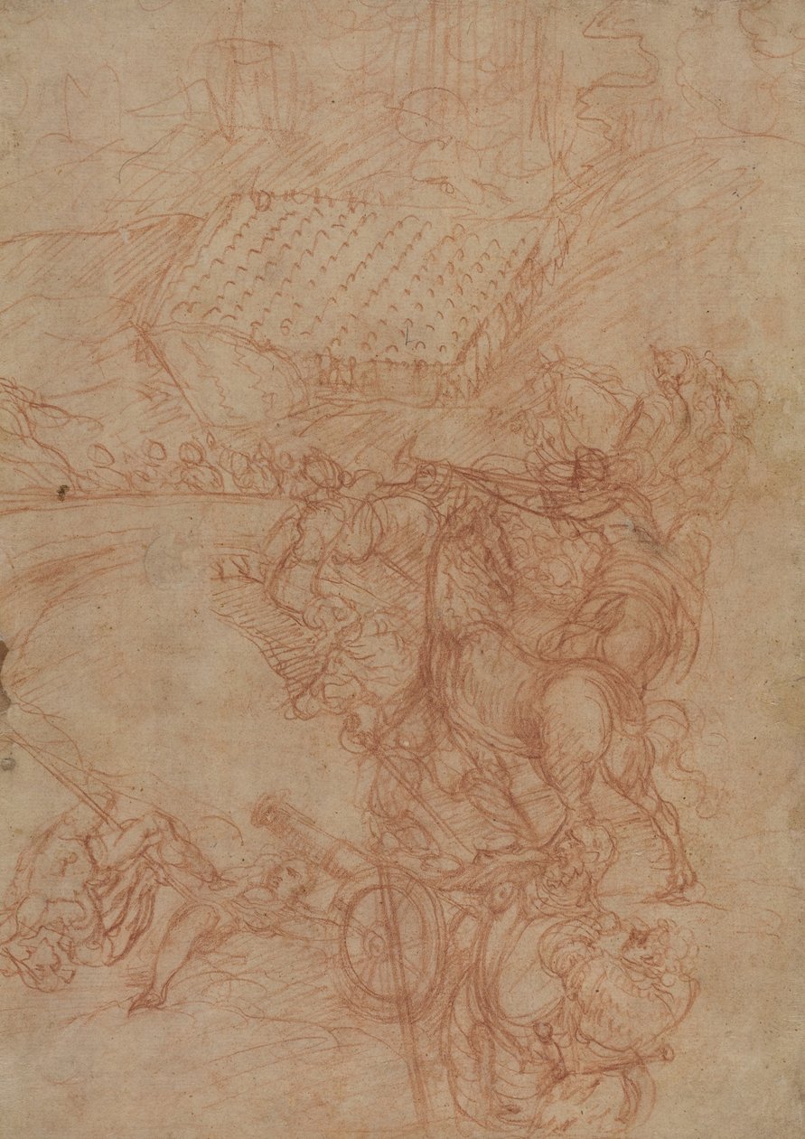 斯波莱托之战，约 1575 年（纸面红色粉笔画） 作者 安德里亚 (1539 1614) 维琴蒂诺