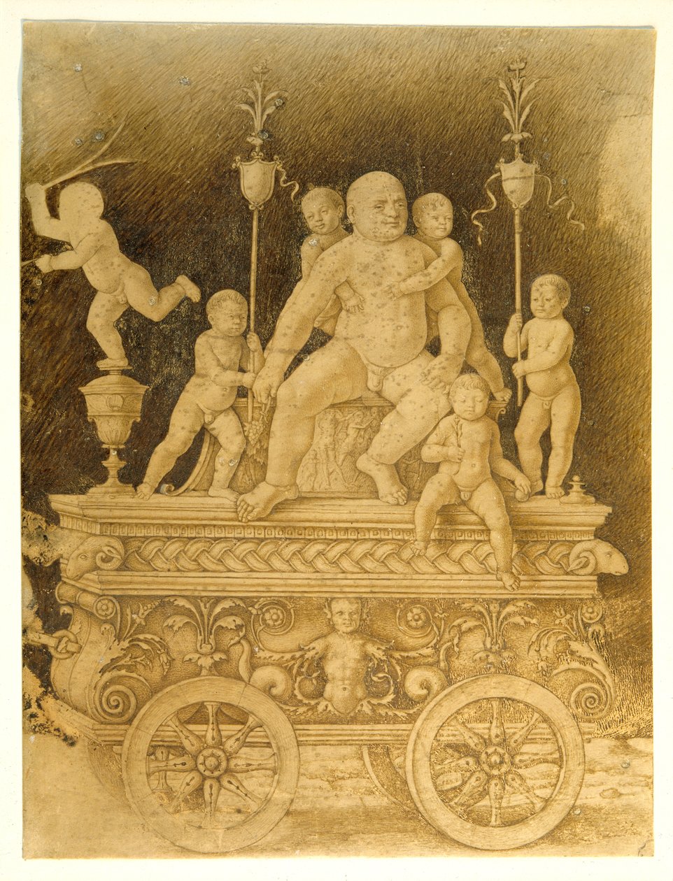 The Triumph of Silenus, early 16th century (pen & ink on vellum) 作者 安德里亚（曼特尼亚的追随者）
