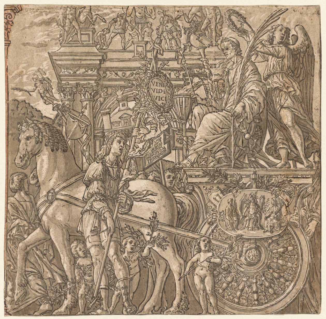 凯撒大帝（Julius Caesar）的胜利：凯撒（Kaesar）凯旋，1593-99年。 作者 安德里亚（Andrea Andreani）