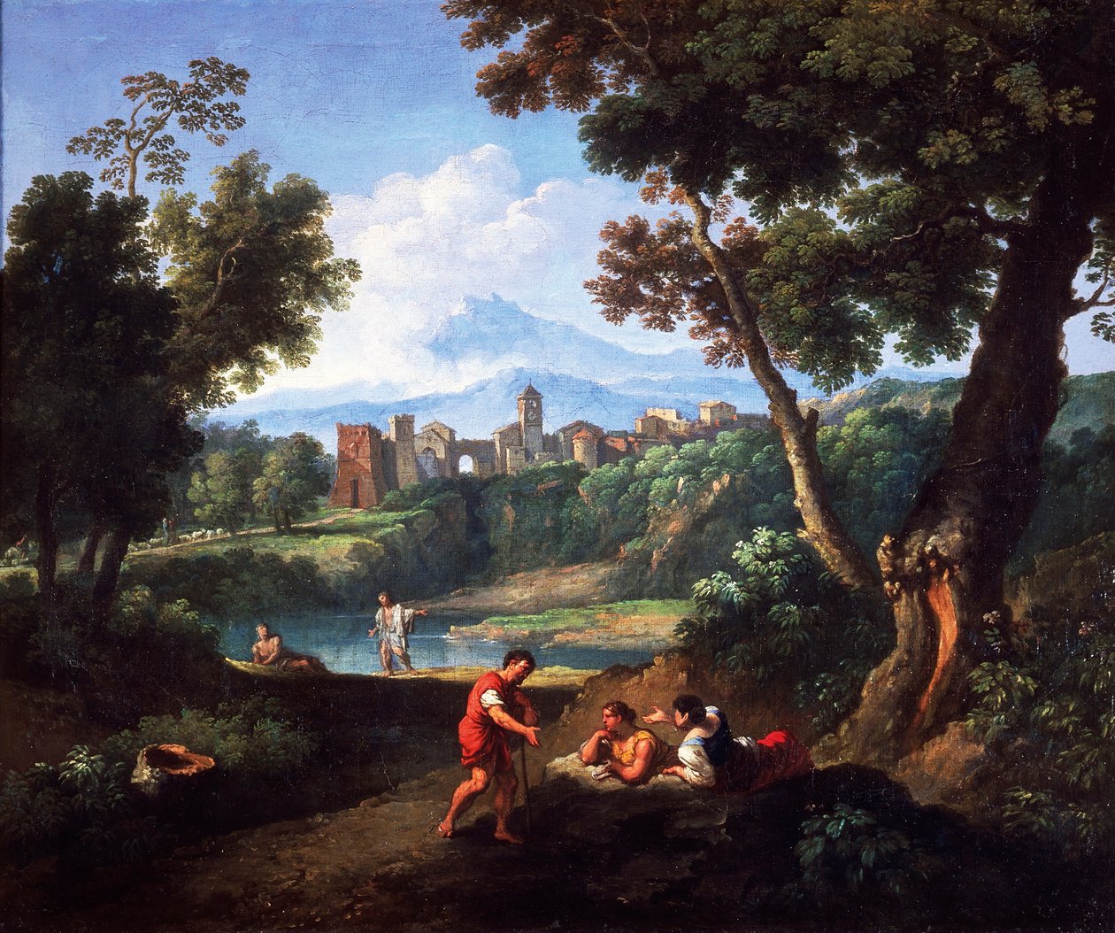 风景，由Andrea Locatelli（1695-1741）创作，布面油画，61x73厘米。 作者 安德里亚·洛卡特里（Andrea Locatelli）