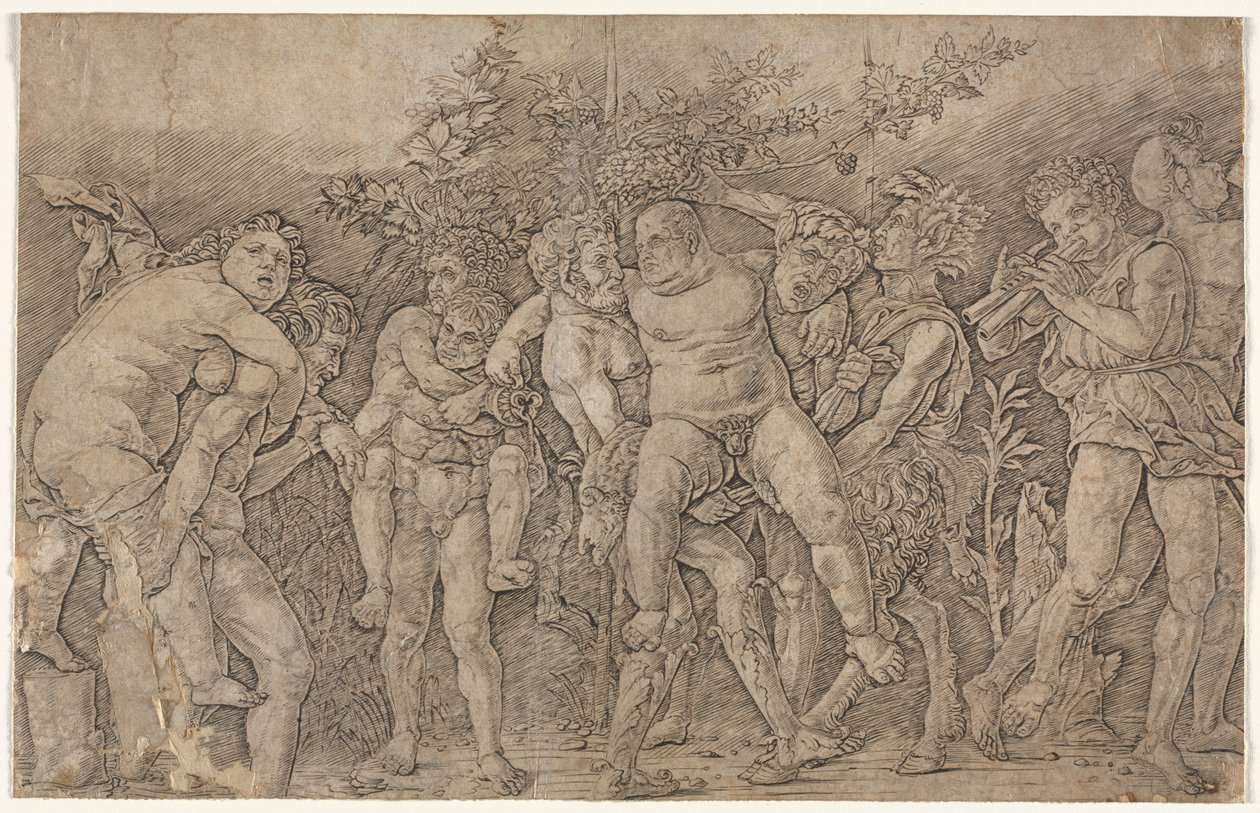 与西莱纳斯共舞的巴卡纳 作者 安德里亚·曼特尼亚（Andrea Mantegna）