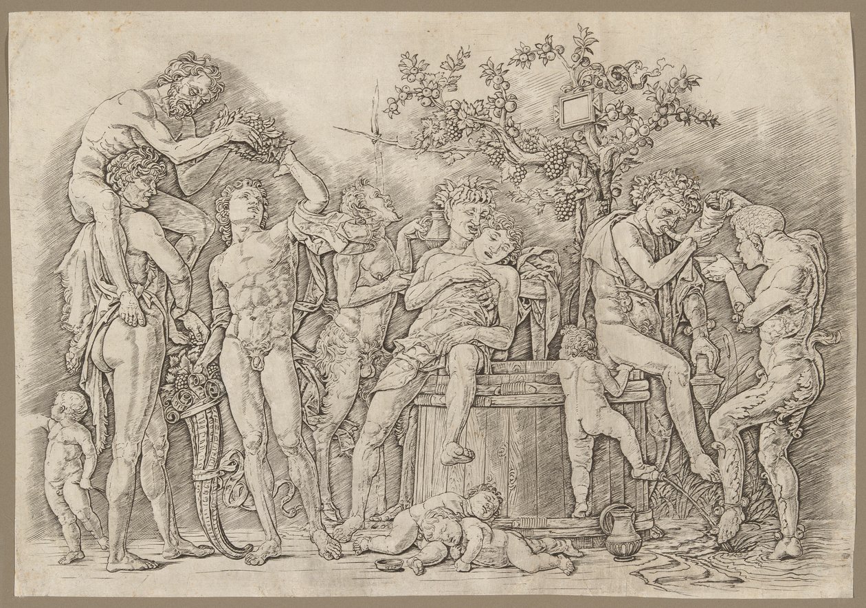带酒桶的百日宴 作者 安德里亚·曼特尼亚（Andrea Mantegna）