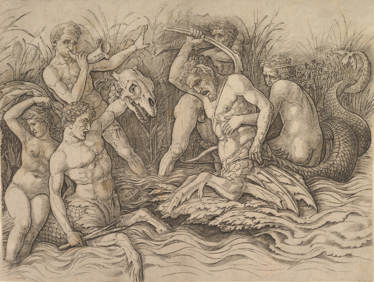海神之战fr带的右边，大约。 1485-88。 作者 安德里亚·曼特尼亚（Andrea Mantegna）