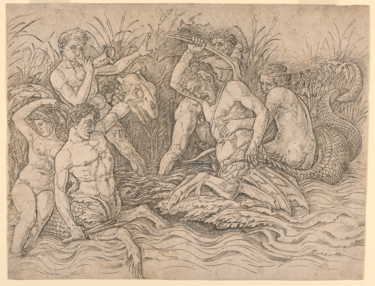 海神之战，右半部分 作者 安德里亚·曼特尼亚（Andrea Mantegna）