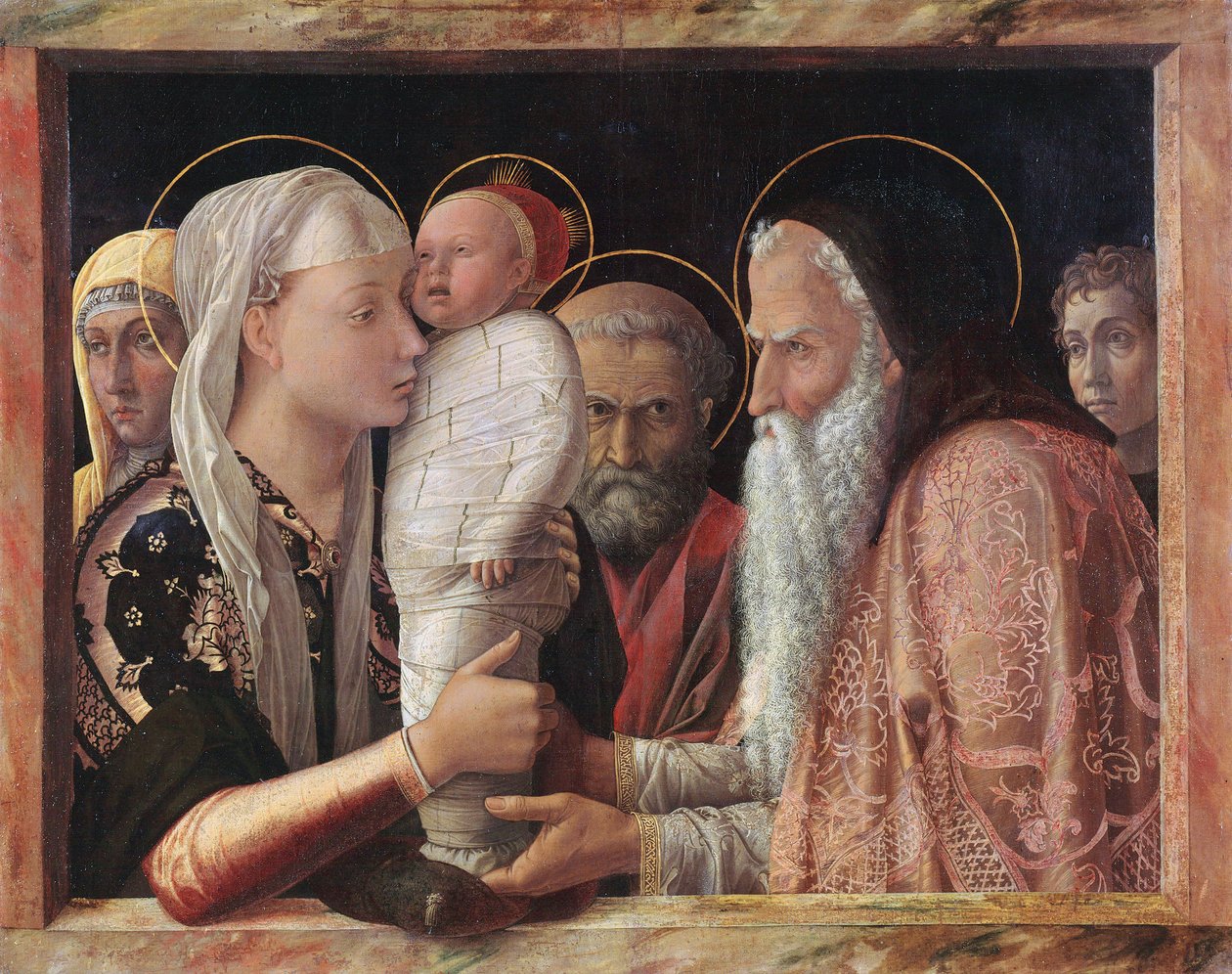 德语：Die Darbietung Christi im Tempel 在圣殿的介绍 作者 安德里亚·曼特尼亚（Andrea Mantegna）