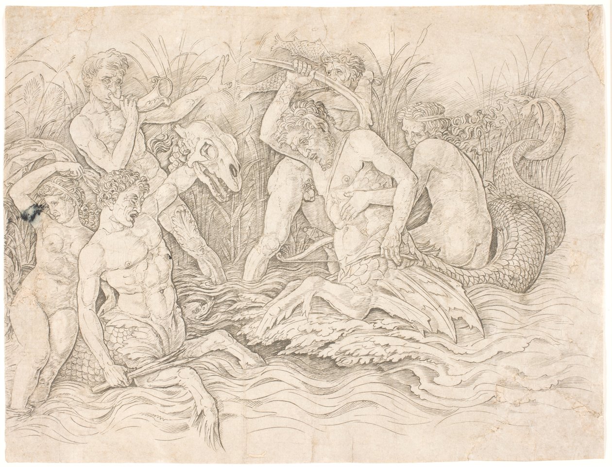 海神之战，右半部分 作者 安德里亚·曼特尼亚（Andrea Mantegna）