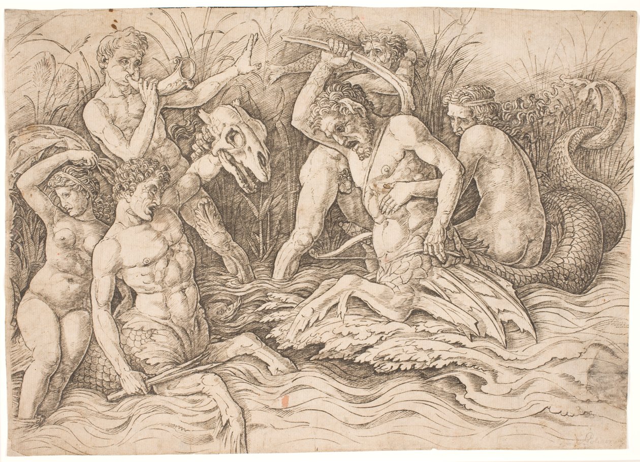 海神之战，右半部分 作者 安德里亚·曼特尼亚（Andrea Mantegna）