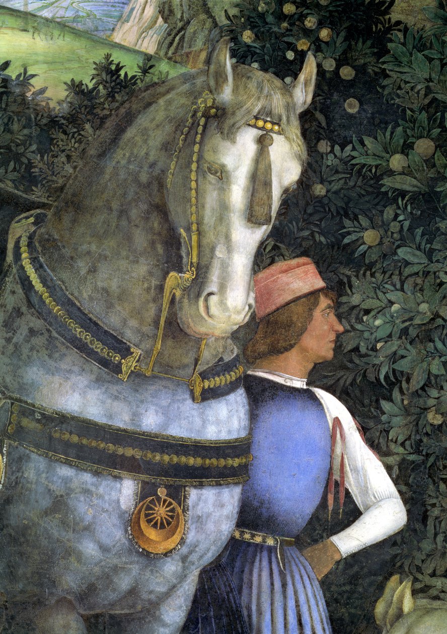 马和新郎，来自相机degli Sposi或相机Picta，1465-74壁画细节78449 作者 安德里亚·曼特尼亚（Andrea Mantegna）