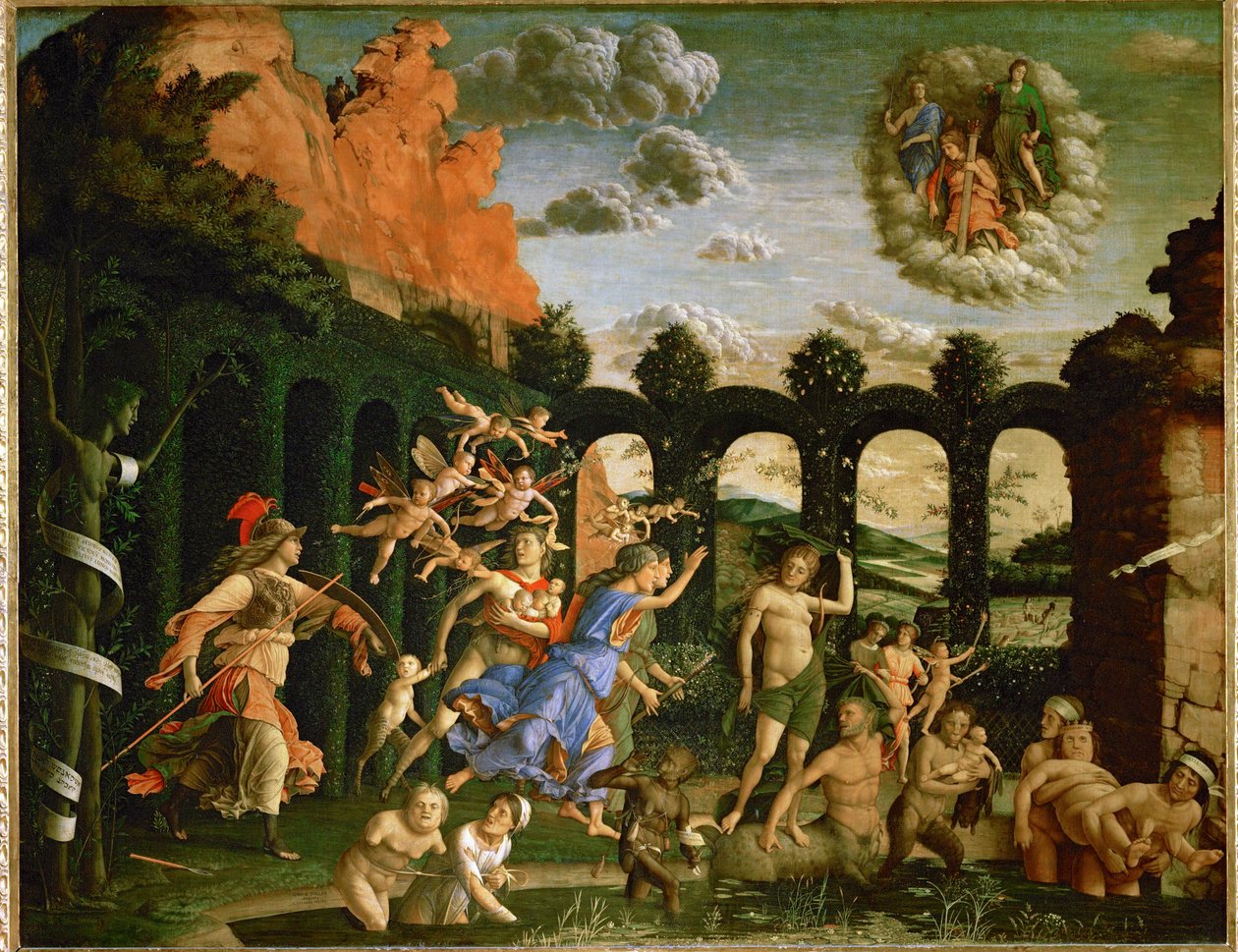 密涅瓦、智慧、从美德花园追逐恶习... 作者 安德里亚·曼特尼亚（Andrea Mantegna）