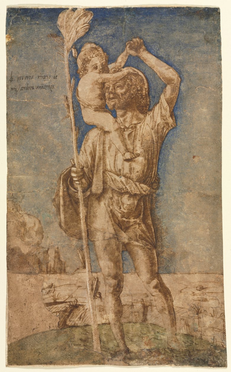 圣克里斯托弗，约1500年。 作者 安德里亚·曼特尼亚（Andrea Mantegna）