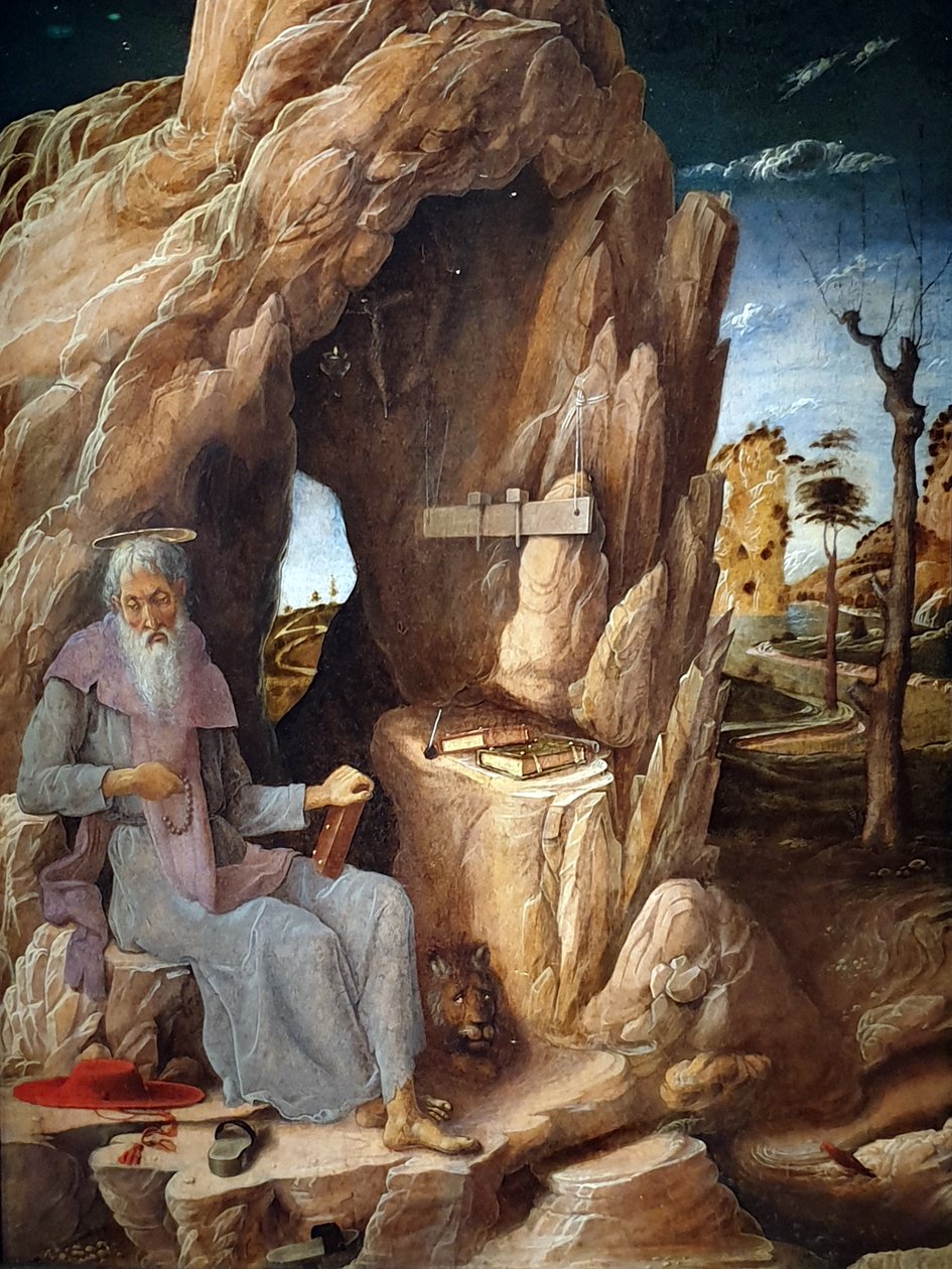 沙漠中的圣杰罗姆忏悔者 作者 安德里亚·曼特尼亚（Andrea Mantegna）