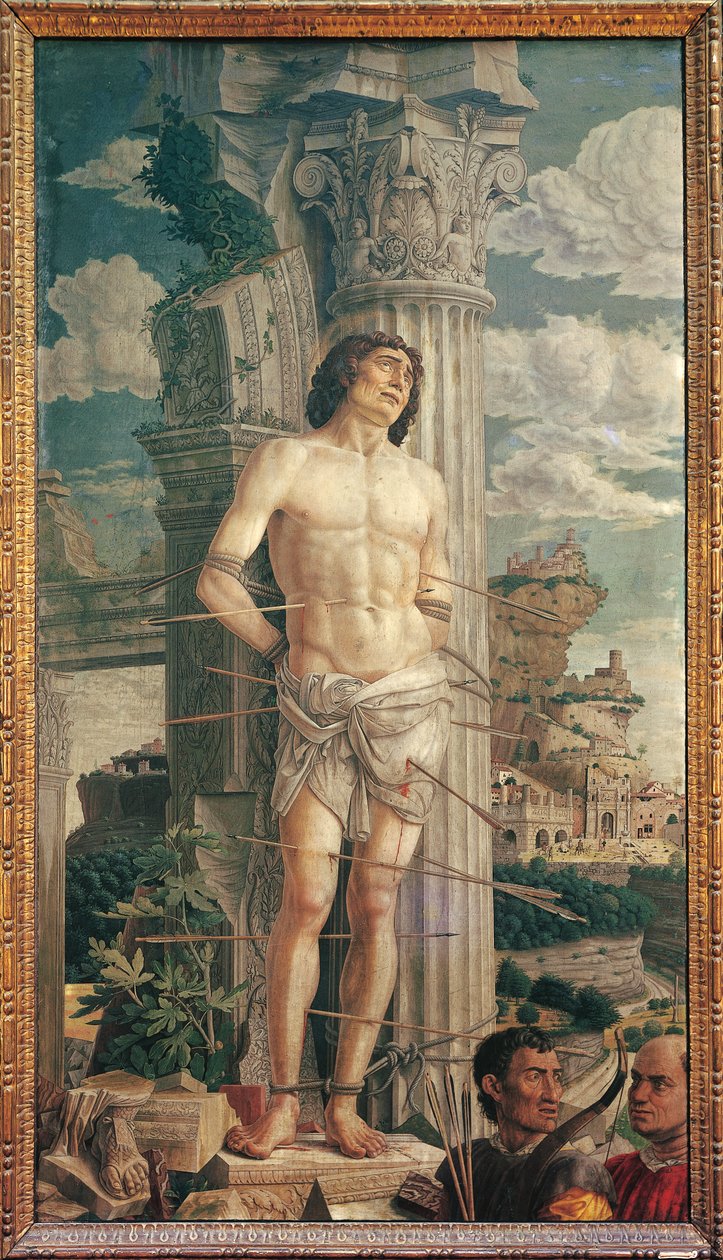 圣塞巴斯蒂安，约 1480 年（画布上的蛋彩画） 作者 安德里亚·曼特尼亚（Andrea Mantegna）