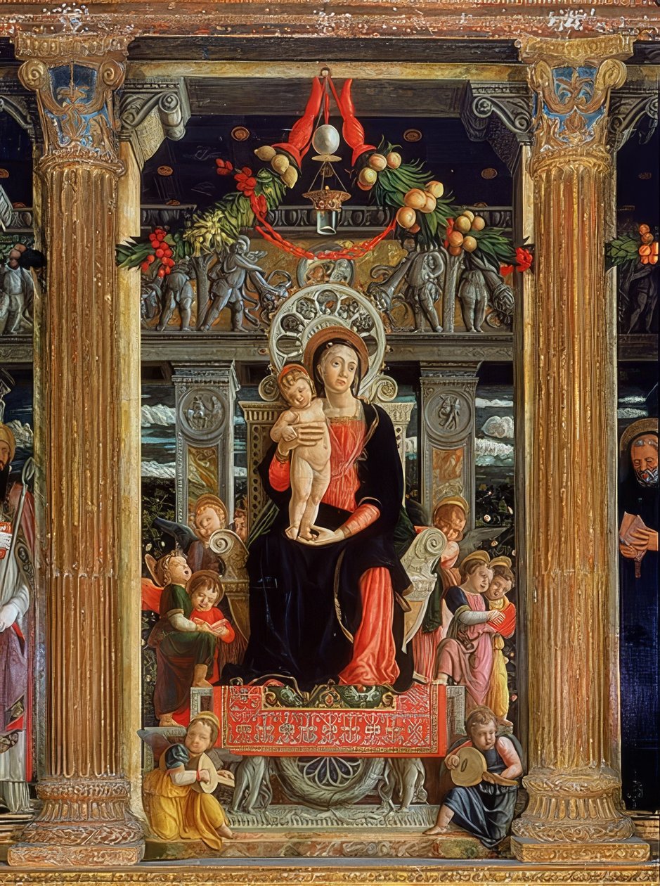 圣芝诺祭坛。中间面板。 1457-1460 作者 安德里亚·曼特尼亚（Andrea Mantegna）