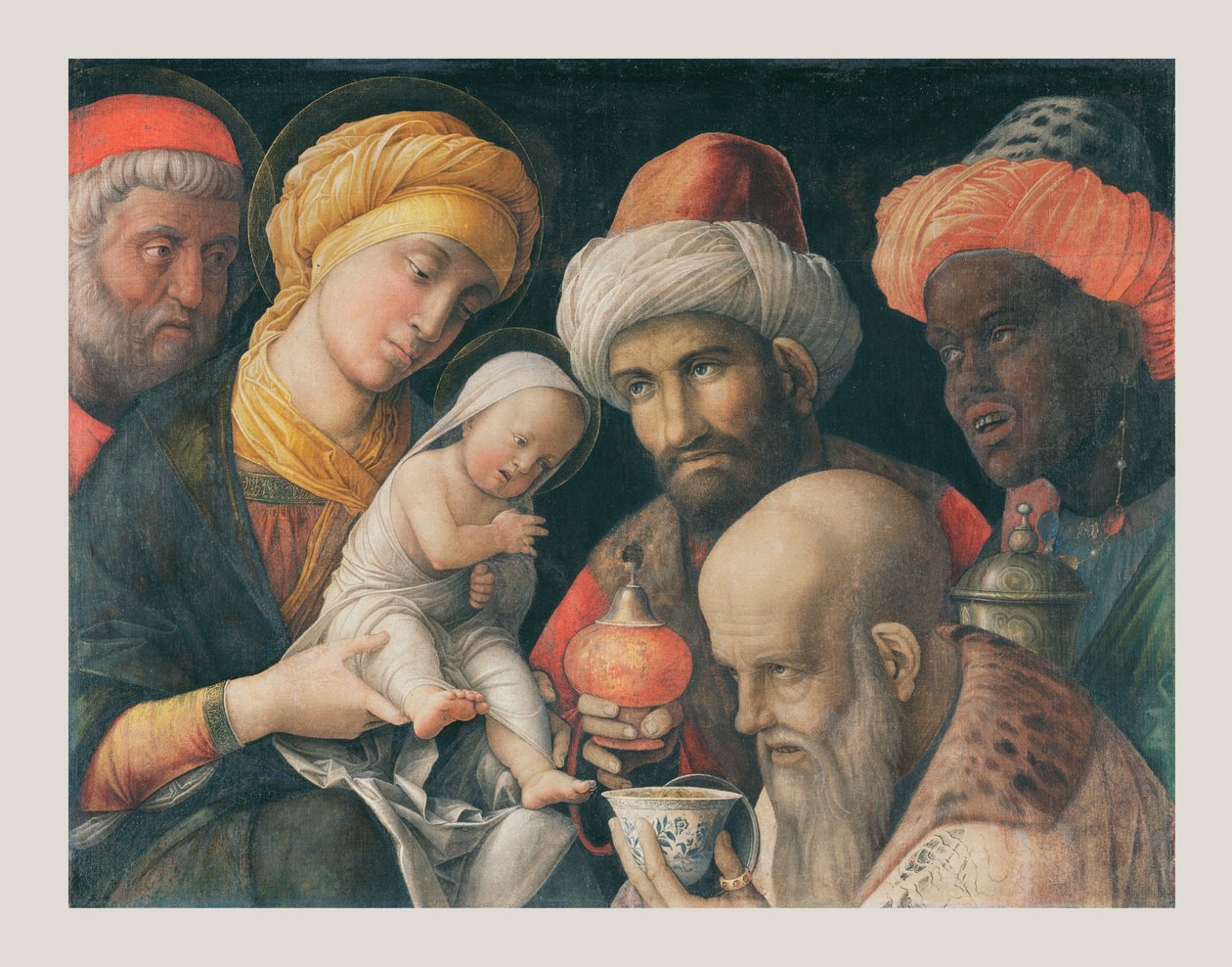 贤士的崇拜c。 1500 作者 安德里亚·曼特尼亚（Andrea Mantegna）