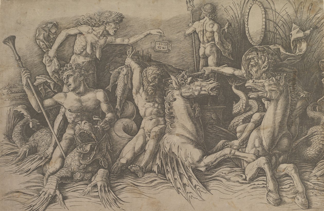 海神之战fr带的左半部分，约。 1485-88。 作者 安德里亚·曼特尼亚（Andrea Mantegna）
