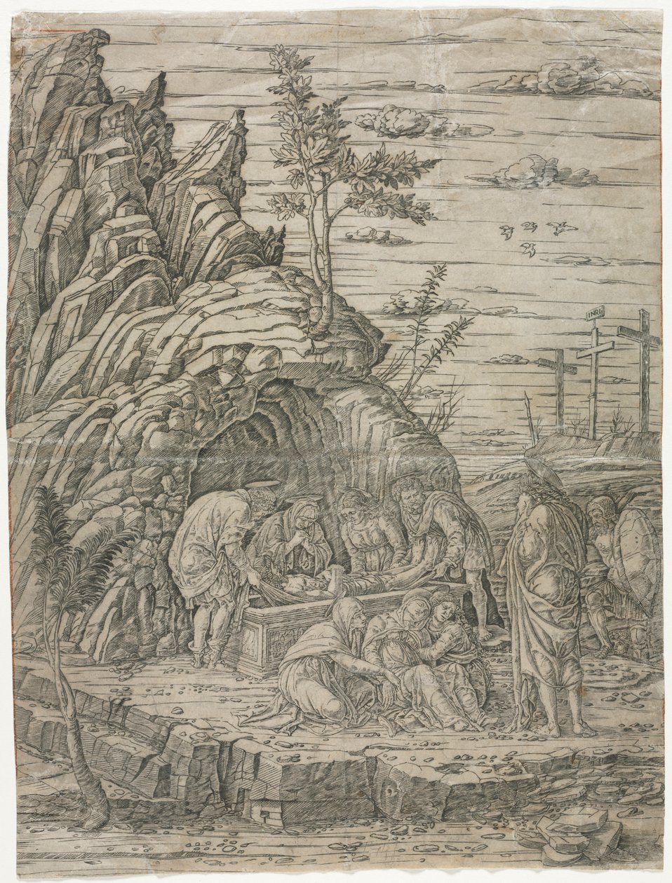 与四只鸟的纠缠。 作者 安德里亚·曼特尼亚（Andrea Mantegna）