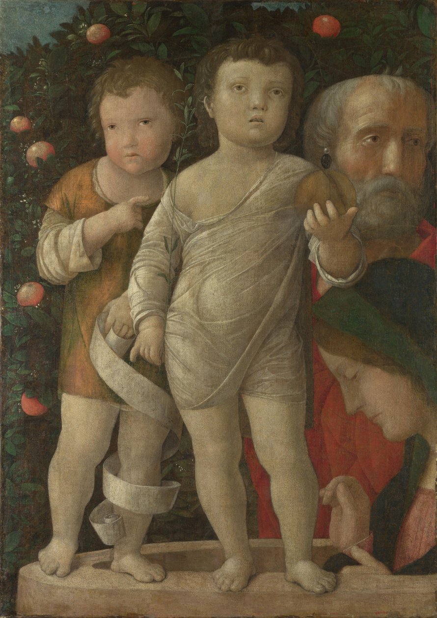 神圣家族与圣约翰c。 1500 作者 安德里亚·曼特尼亚（Andrea Mantegna）
