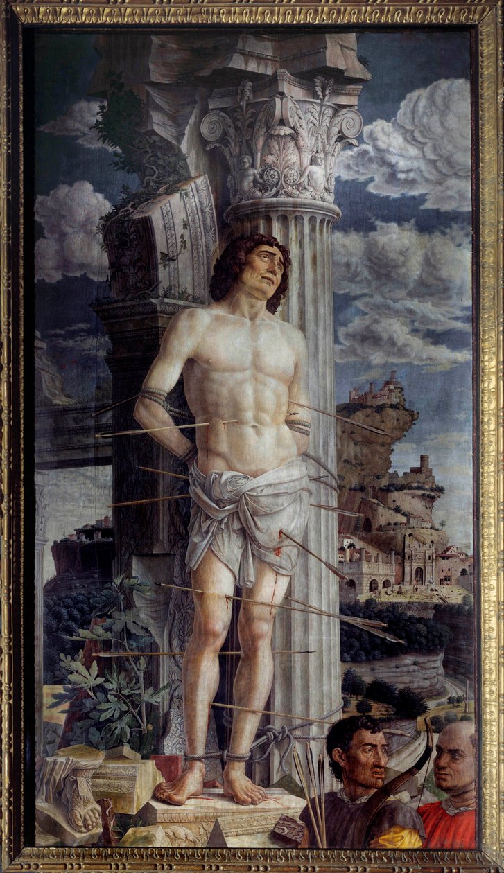 圣塞巴斯蒂安殉难 Andrea Mantegna (1431-1506) 1480 年作画。 2,55x1,4 m 作者 安德里亚·曼特尼亚（Andrea Mantegna）