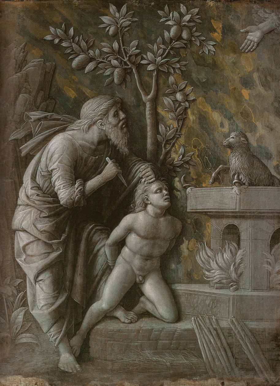 以撒的献祭，约1490-1495年 作者 安德里亚·曼特尼亚（Andrea Mantegna）