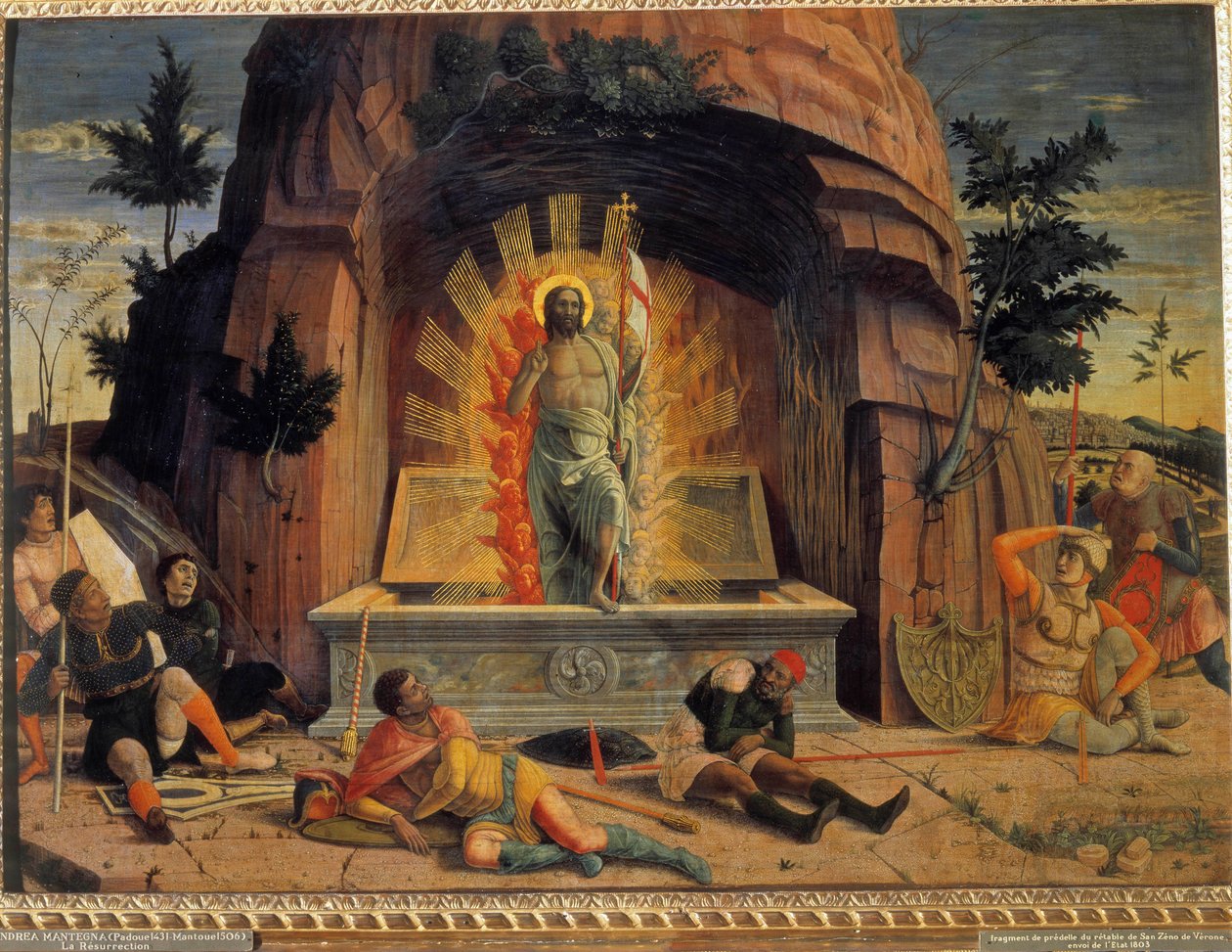 复活 维罗纳的圣泽诺教堂祭坛画的predelle片段，由Andrea Mantegna（1431-1506）创作。1457.直径0.71 x 0.94米，美术博物馆参观 作者 安德里亚·曼特尼亚（Andrea Mantegna）