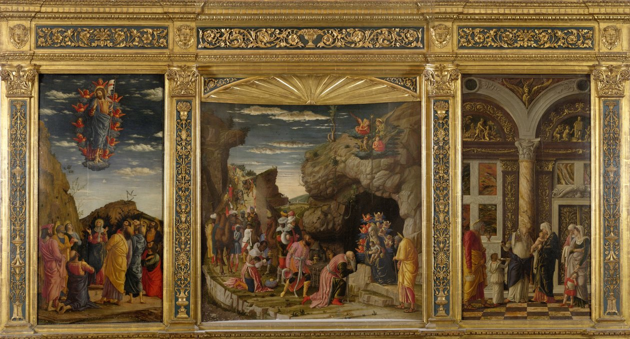 乌菲兹三联画，约1463-1464年。 作者 安德里亚·曼特尼亚（Andrea Mantegna）