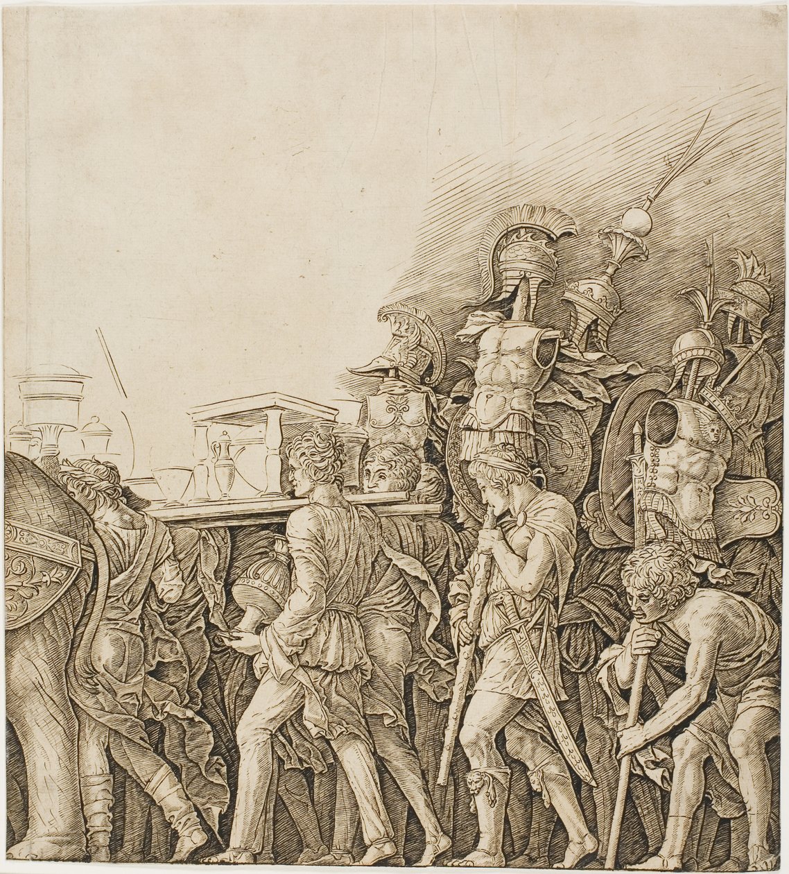 凯撒的胜利扛着战利品的士兵 作者 安德里亚·曼特尼亚（Andrea Mantegna）