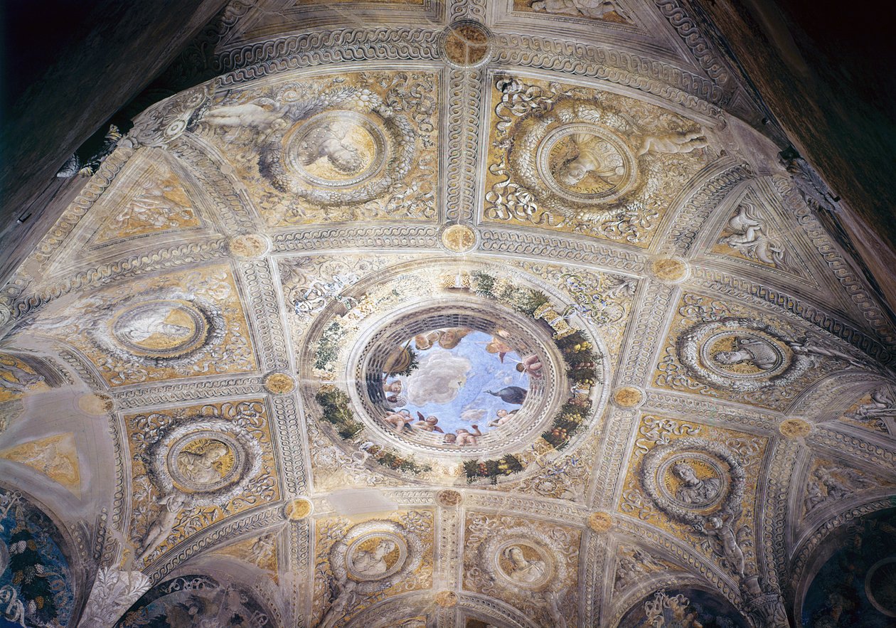 凯撒的胜利和洞房之眼，c.1473（壁画） 作者 安德里亚·曼特尼亚（Andrea Mantegna）