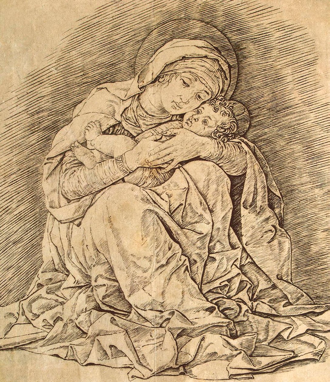 圣母和孩子。   作者 安德里亚·曼特尼亚（Andrea Mantegna）