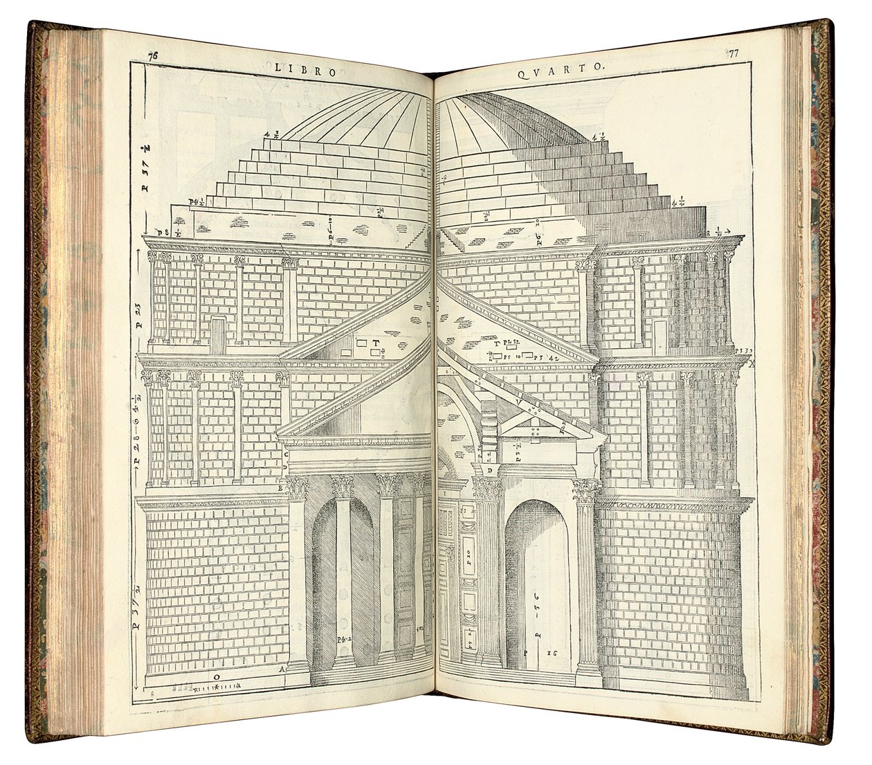 万神殿的两个风景，1570年 作者 安德里亚·帕拉迪奥（Andrea Palladio）