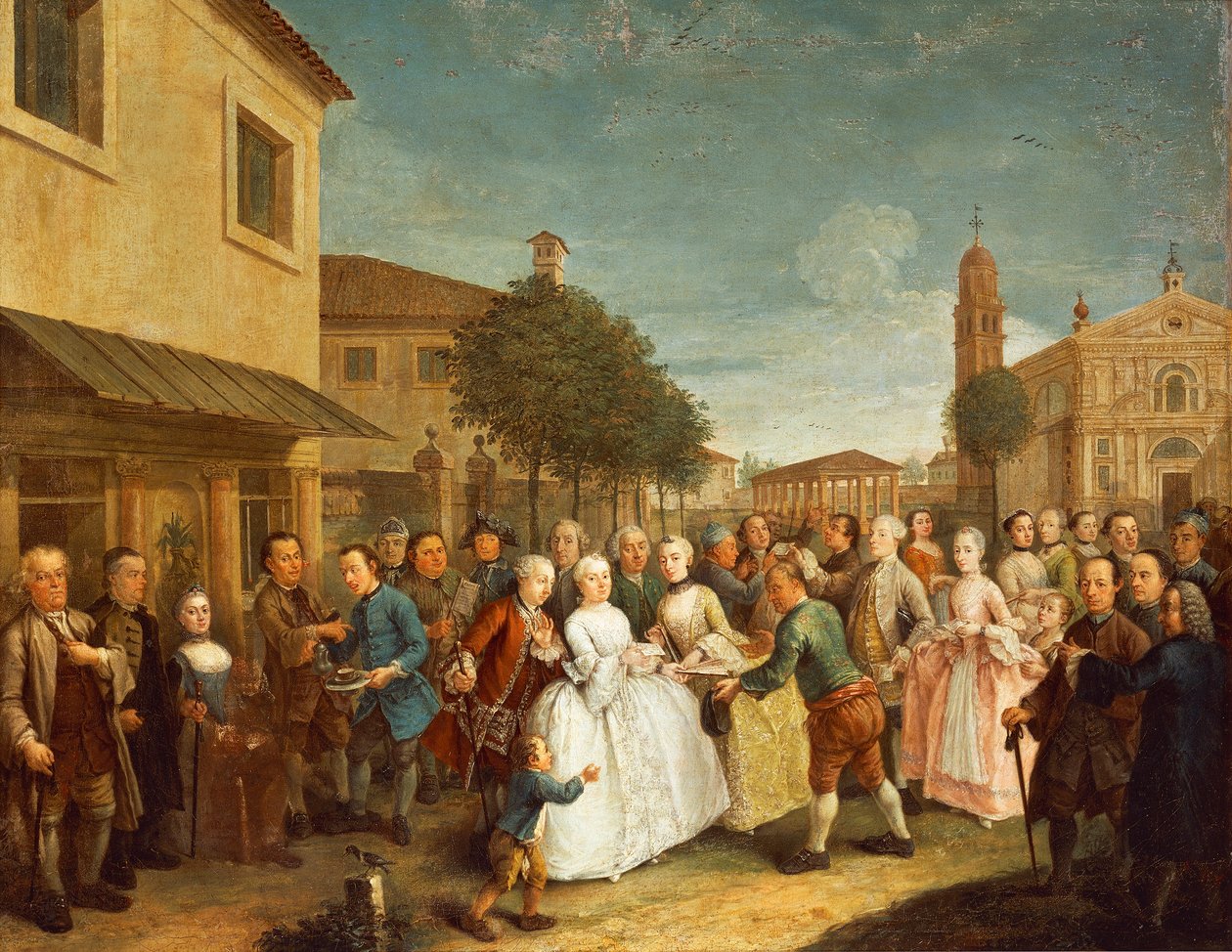 A Party at Villa Widmann, c.1750 (oil on canvas) 作者 安德里亚·帕斯托（Andrea Pasto）
