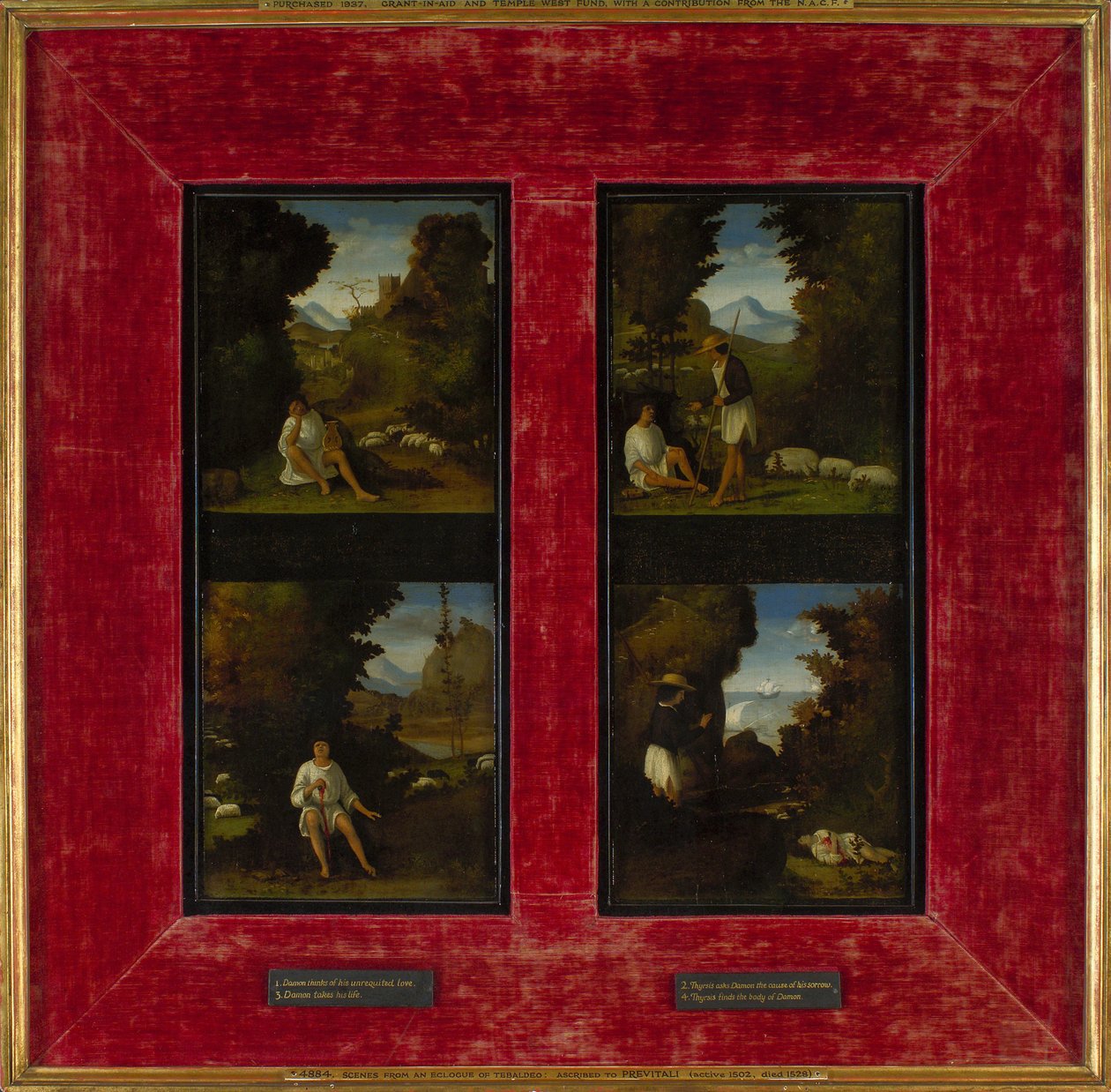 来自Tebaldeos Eclogues的场景c。 1510 作者 安德里亚·普雷维塔利（Andrea Previtali）