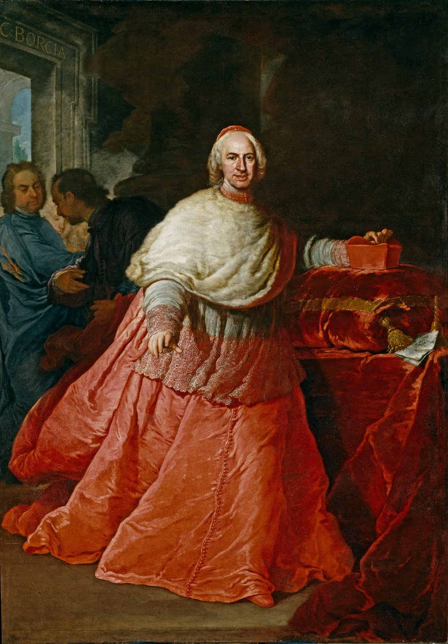 1721年后，红衣主教卡洛斯·德·博尔哈（Carlos de Borja）和积雪草（Centellas）肖像1663-1733 作者 安德里亚·普罗卡西尼（Andrea Procaccini）