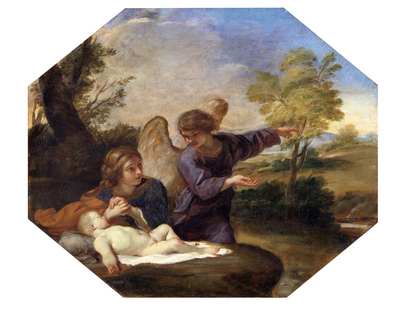 夏甲与天使》，1616-1661年 作者 安德里亚·萨基（Andrea Sacchi）