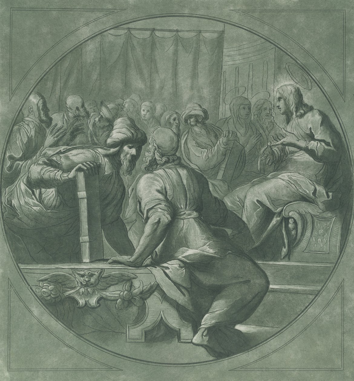基督迷惑了医生，1750-70。 作者 安德里亚·斯卡恰蒂（Andrea Scacciati）
