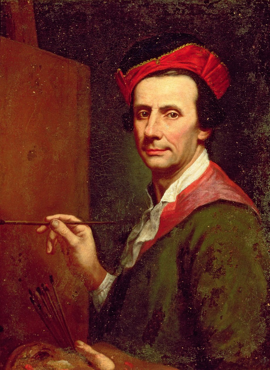 艺术家在画架，1750年代 作者 安德里亚·索尔迪（Andrea Soldi）