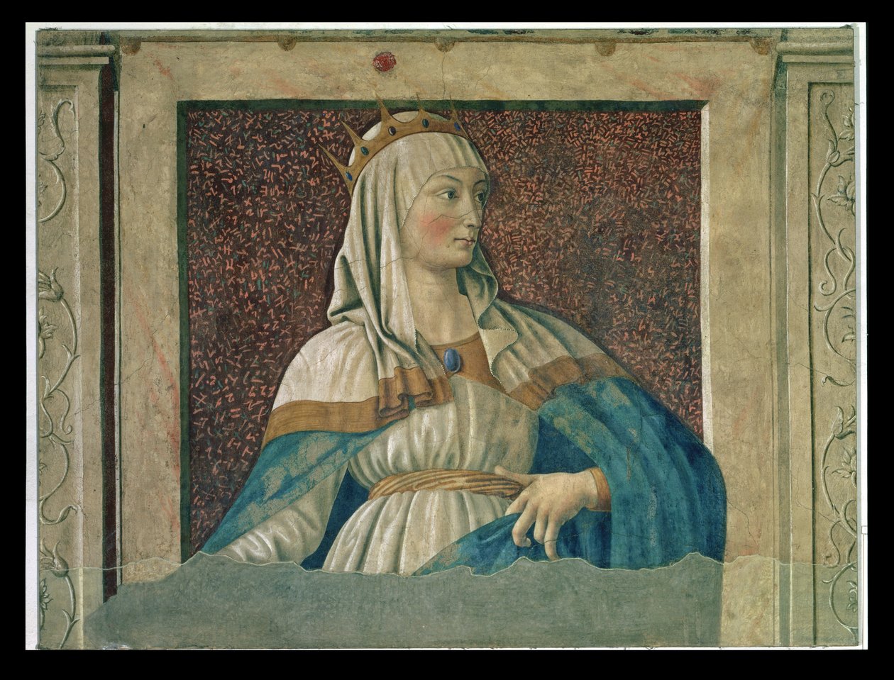 女王以斯帖，来自Villa Carducci系列着名男女，c.1450 作者 安德里亚·德尔·卡斯塔尼奥