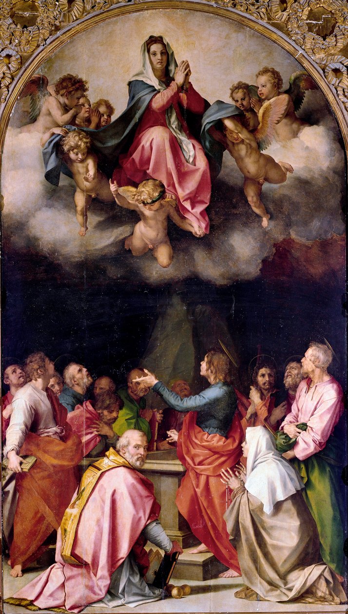 Assumption Passerini 画作 Andrea del Sarto (1486-1531) 1522 Dim.379x222 cm 佛罗伦萨，皮蒂宫 作者 安德里亚·德尔·萨托（Andrea del Sarto）