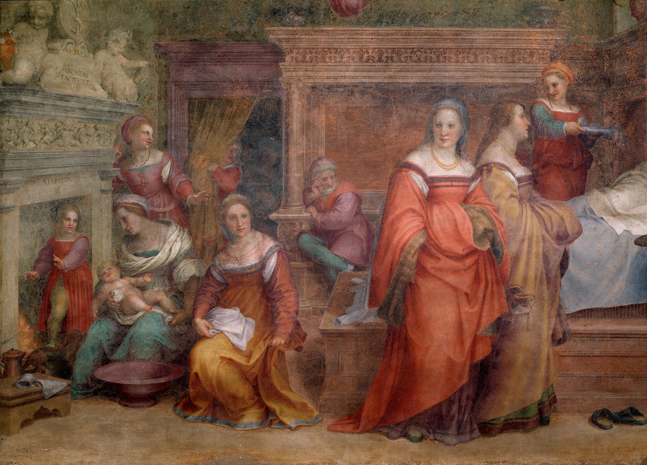 圣母的诞生（细节壁画 作者 安德里亚·德尔·萨托（Andrea del Sarto）