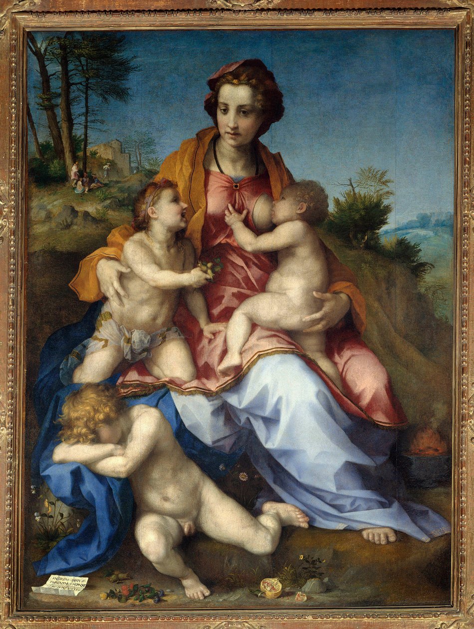 安德里亚·德尔·萨托 (Andrea del Sarto) (1486-1531) 1518 年的慈善绘画。 1.85 x 1.37 米。 巴黎。 作者 安德里亚·德尔·萨托（Andrea del Sarto）