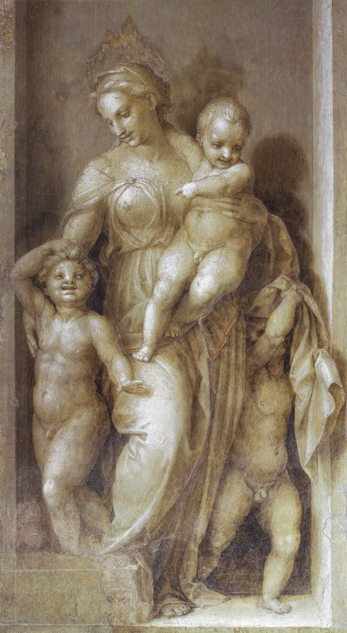 慈善 - 壁画 作者 安德里亚·德尔·萨托（Andrea del Sarto）