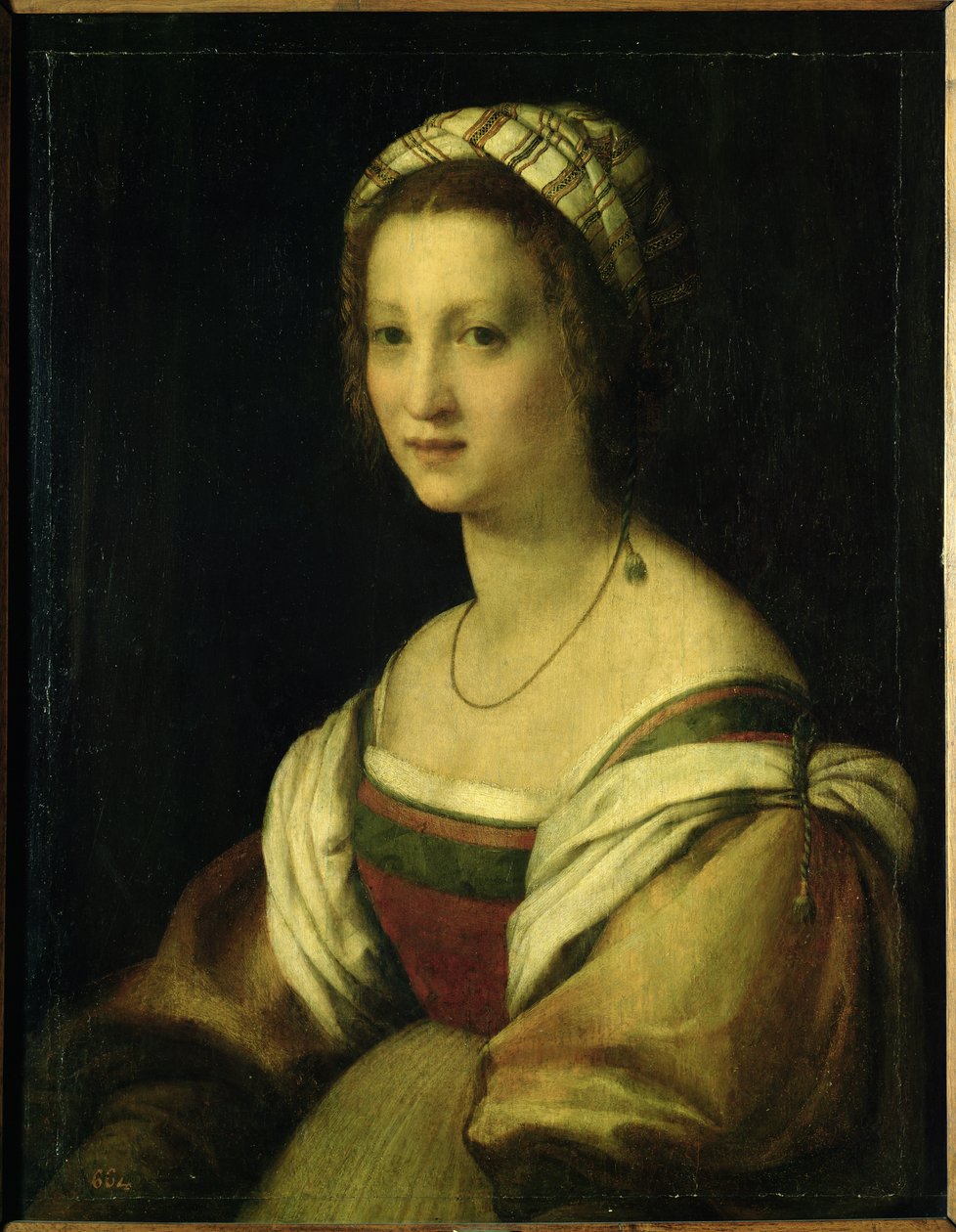 艺术家之妻Lucrezia di Baccio del Fede，约1513年- 14日（面板上的油） 作者 安德里亚·德尔·萨托（Andrea del Sarto）