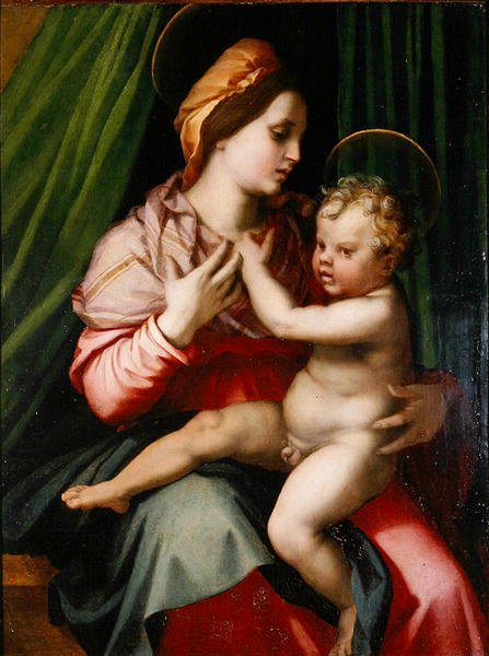 圣母与儿童（板面油画 作者 安德里亚·德尔·萨托（Andrea del Sarto）