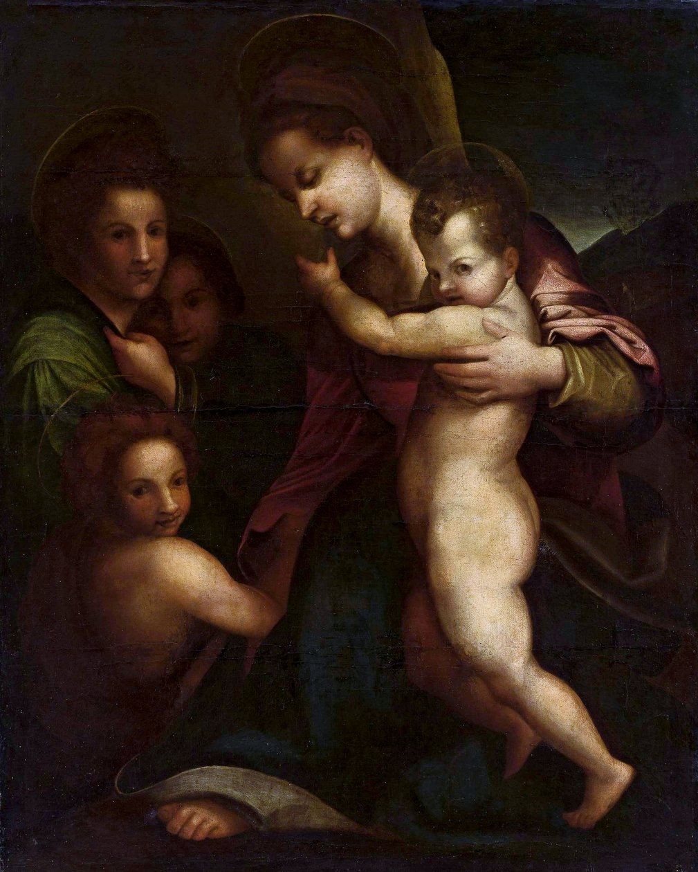 圣母与圣婴耶稣和圣约翰 作者 安德里亚·德尔·萨托（Andrea del Sarto）