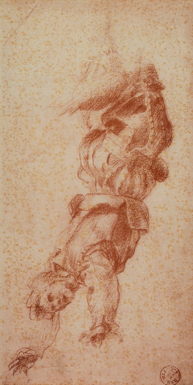 男性人物;由Andrea del Sarto绘制。内阁图纸和版画，乌菲齐画廊，佛罗伦萨 作者 安德里亚·德尔·萨托（Andrea del Sarto）