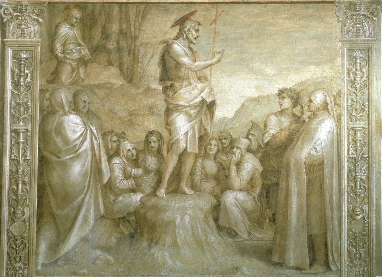 圣约翰的故事 作者 Andrea del Sarto（1486-1530），壁画，细节，佛罗伦萨斯卡尔佐修道院 作者 安德里亚·德尔·萨托（Andrea del Sarto）