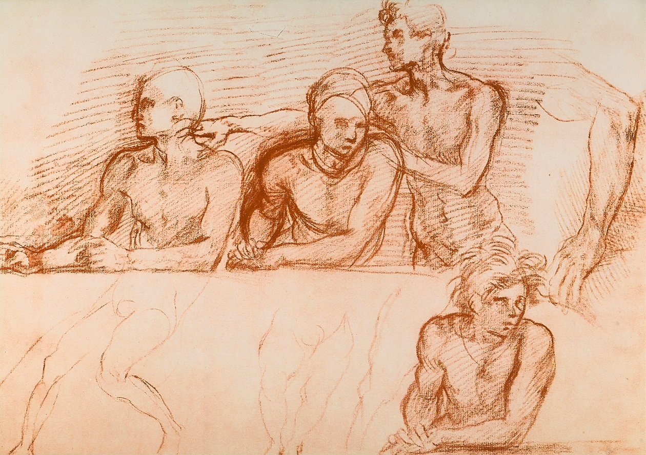 研究圣萨尔维最后的晚餐的使徒，由Andrea del Sarto绘制。内阁图纸和版画，乌菲齐画廊，佛罗伦萨 作者 安德里亚·德尔·萨托（Andrea del Sarto）