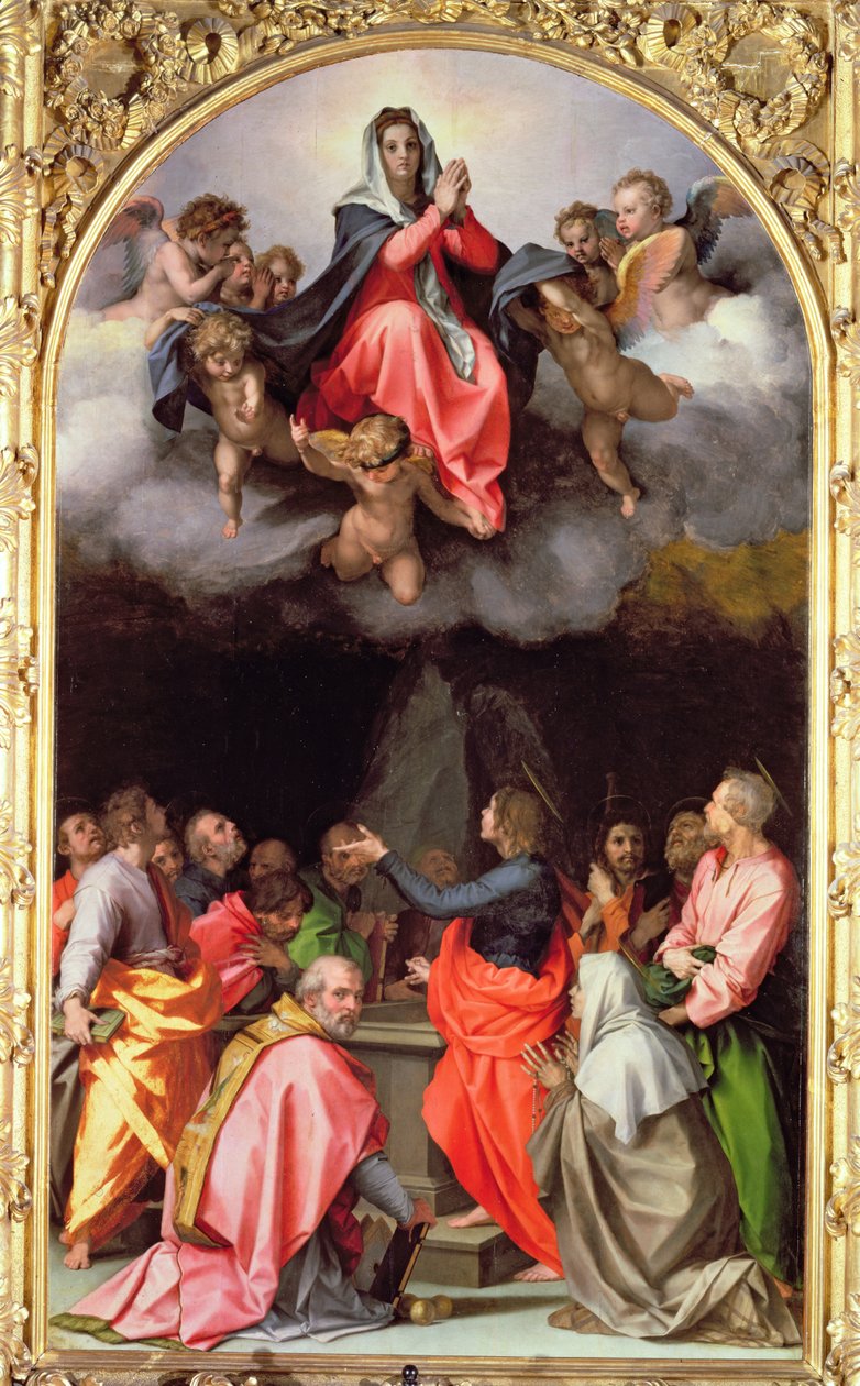 玛丽的假设（Maria Himmelfahrt）（祭坛画） 作者 安德里亚·德尔·萨托（Andrea del Sarto）