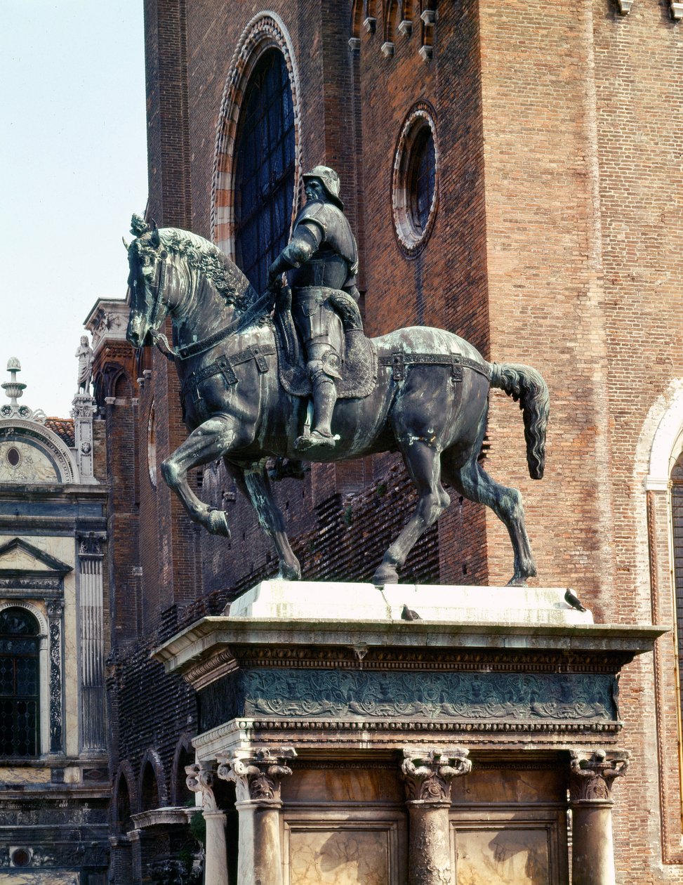 安德里亚·德尔·韦罗基奥 (Andrea del Verrocchio) 的 Condottiere Colleoni 骑马雕像 作者 安德里亚·德尔·弗罗基基奥